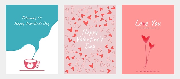 Vettore disegno di manifesto di auguri astratto per la festa di san valentino