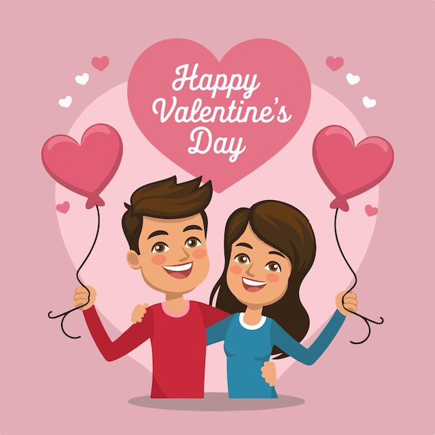 happy valentines day art background vector illustration design