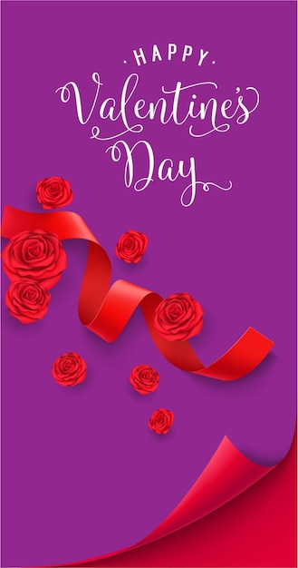 Happy valentines day background colorful with heart shape pattern and typography of happy valent