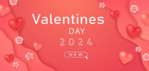 Vettore happy valentine's day sfondo colorato con modello a forma di cuore e tipografia di happy valent