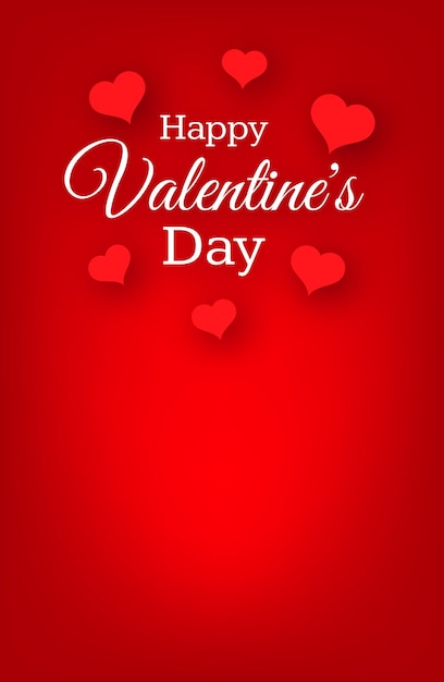 Premium Vector | Happy valentines day background red greeting stories  banner with text and hearts vector illustration