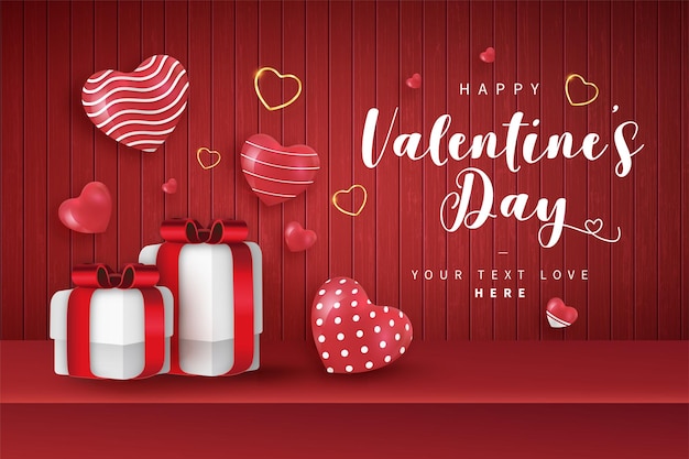 Happy Valentines Day Background with Elegant Composition