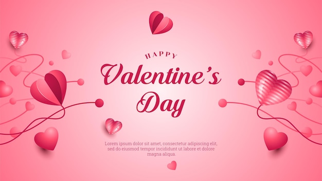 Happy valentines day background with gradient elements