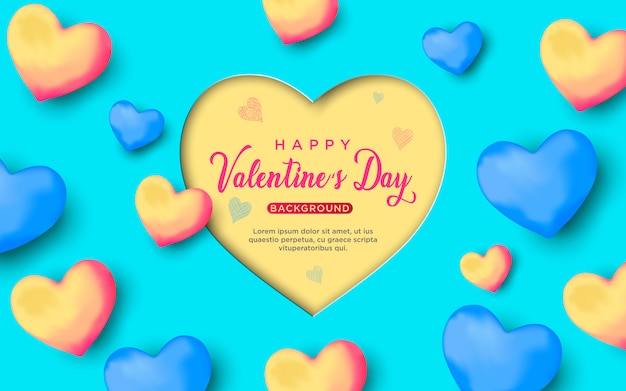 Happy Valentines Day Background with Heart