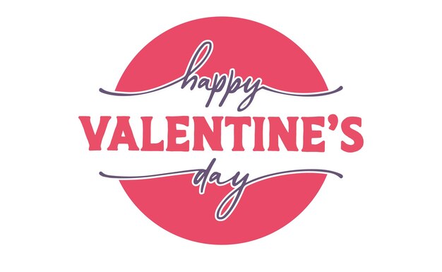 Banner di happy valentine's day logo calligrafico elegante e carino di san valentino