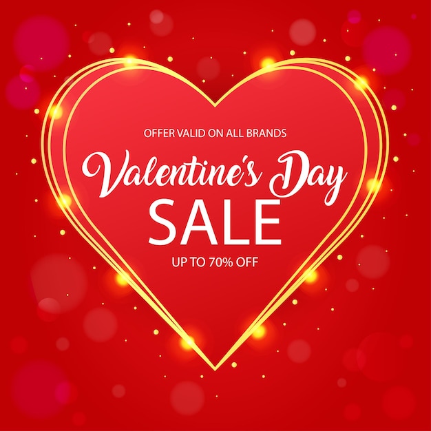 Happy valentines day banner heart Vector illustration