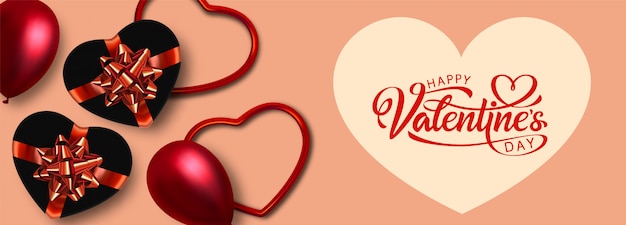 Vector happy valentines day banner .  illustration.