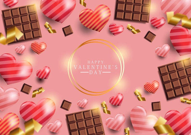 Vector happy valentines day banner illustration