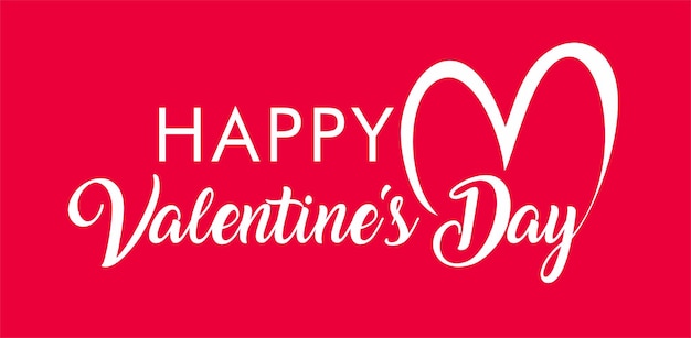 Happy valentines day banner, Valentines day background with heart and typography of happy valentines