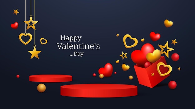 Happy valentines day banner vector design