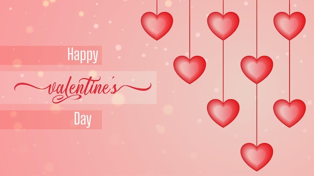 Happy valentines day banner with heart shape blend objects.