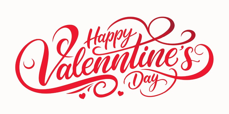 Vector happy valentines day calligraphy elegant handwritten lettering for cards banners amp flyers