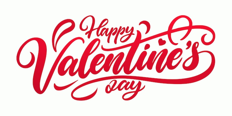Vector happy valentines day calligraphy elegant handwritten lettering for cards banners amp flyers