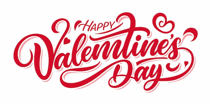 Vector happy valentines day calligraphy elegant handwritten lettering for cards banners amp flyers