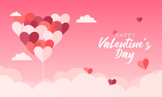 Vector happy valentines day celebrate day full of love on february 14th concept illustration