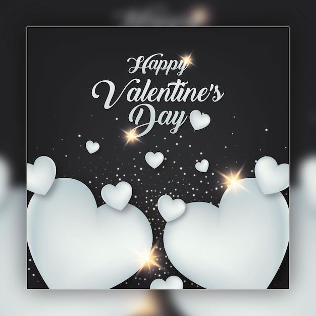 Happy valentines day celebration greeting card