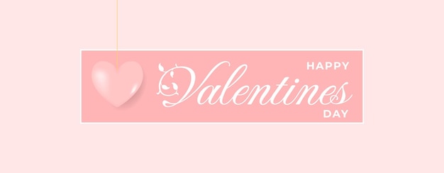 Happy valentines day concept on pink background realistic pink heart vector illustration concept