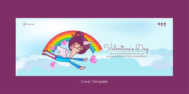 Happy valentines day cover page template