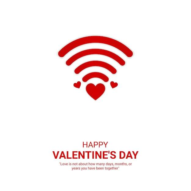 happy Valentines Day creative design on February 14 for social media post