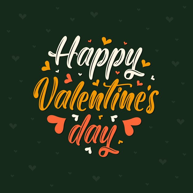 happy valentines day design with typography quote on blue background Free Vector