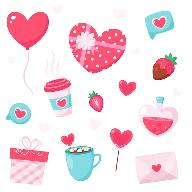 Vector happy valentines day elements