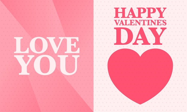 Happy Valentines Day February 14 Romantic holiday for couple lovers Heart shape Red and pink