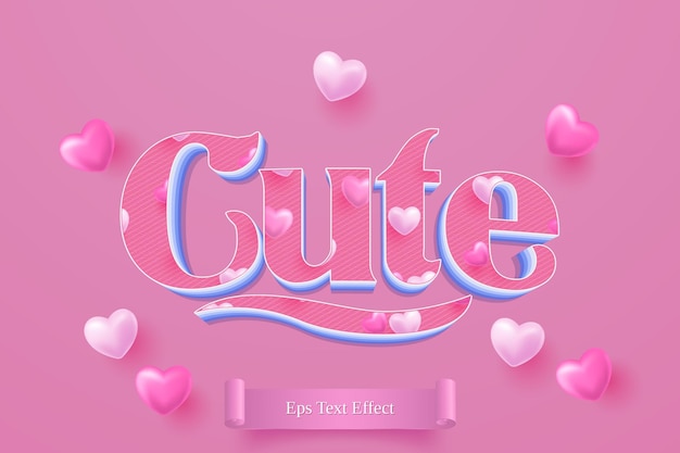 happy valentines day gift card with pink text effect style