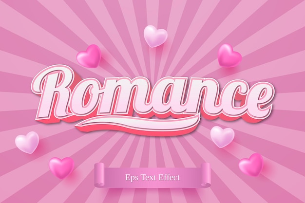 Happy valentines day gift card with pink text effect style