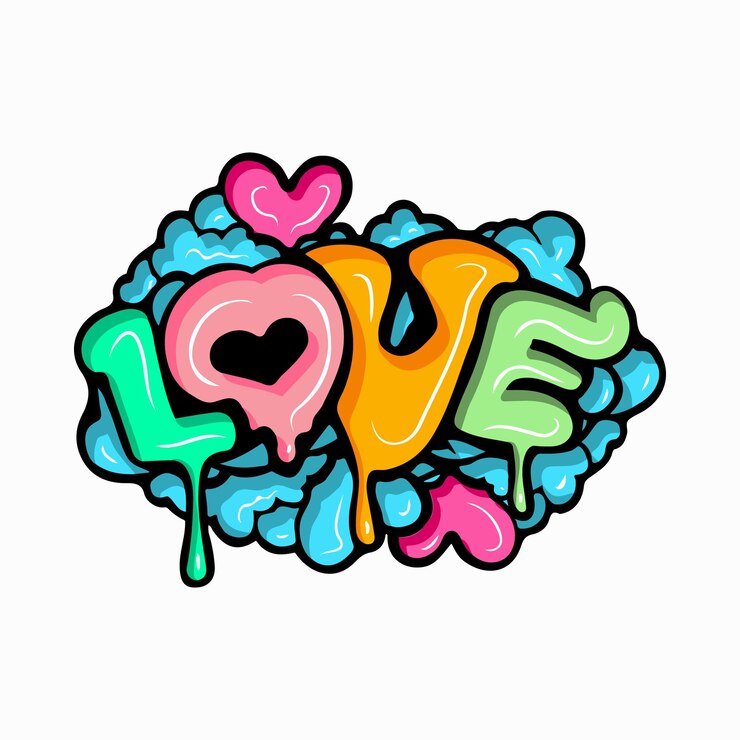 Happy Valentines Day graffiti typography art illustration