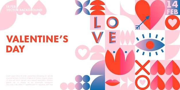 Modello di banner di saluto felice giorno di san valentino