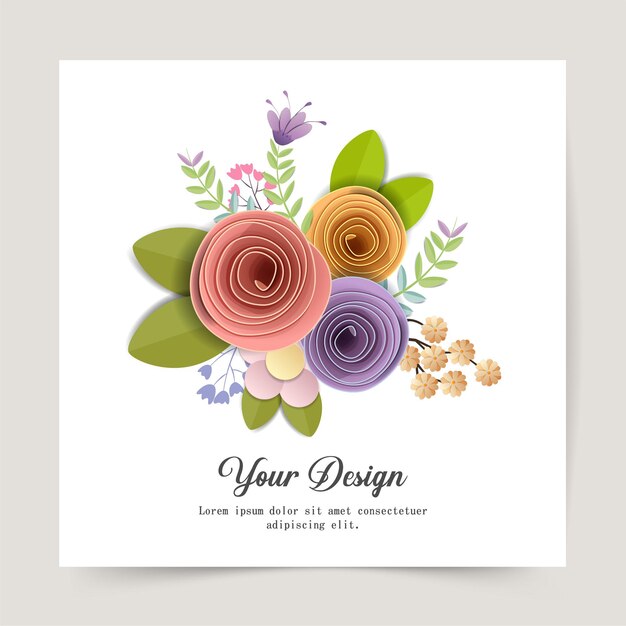 Happy Valentines Day. Greeting card with paper craft design for print cards, banner, poster. 