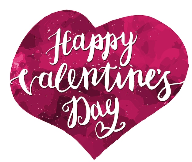 Happy Valentines Day Hand Drawing Pen Brush Lettering. Vector.