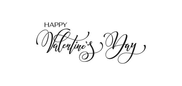 幸せなバレンタインデー手レタリング ベクトル型イラスト ベクトル イラスト ロマンチックな引用カード カードまたは招待状のテキスト