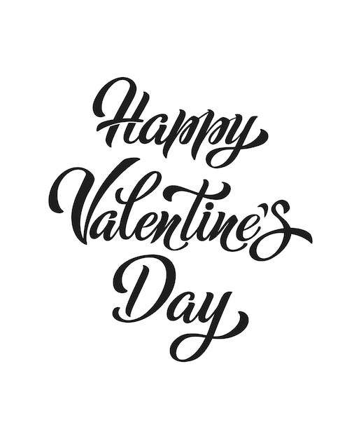 Happy valentines day hand lettering vector type illustration vector illustration romantic