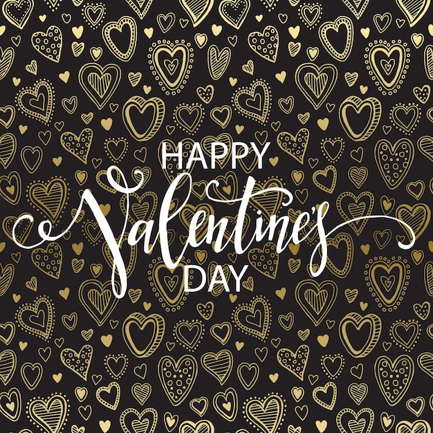 Happy Valentines Day Hand tekenen belettering ontwerp. Vector illustratie eps10