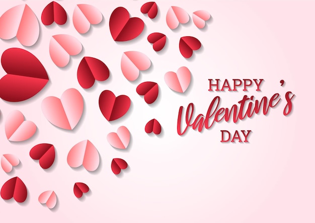 Happy valentines day heart frame background valentines day border or frame design