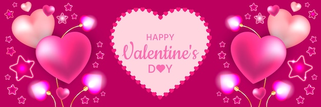 Vector happy valentines day holiday banner