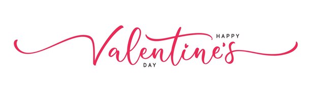 Felice calligrafia per le vacanze di san valentino testo elegante per il design di poster con banner di carte