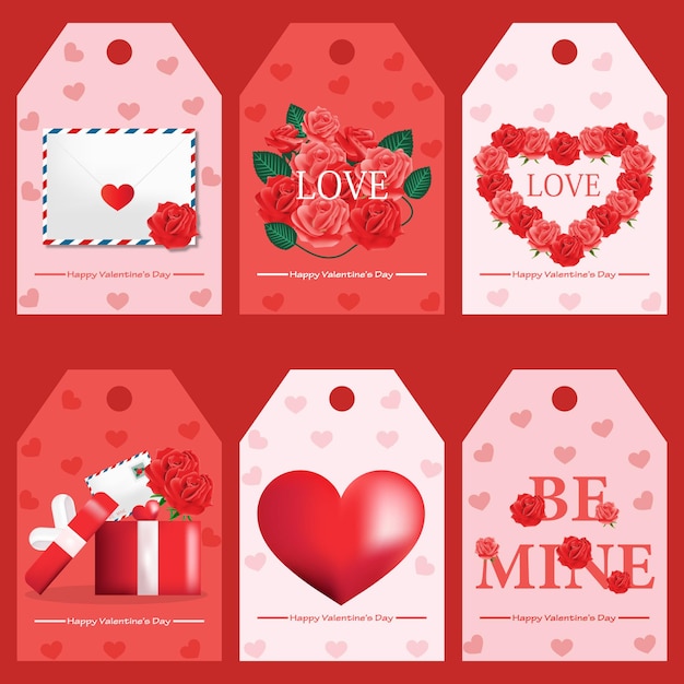 Happy valentines day labels tag