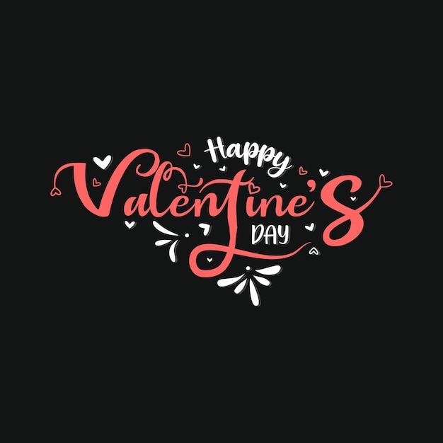 Happy valentines day lettering colorful design