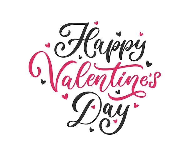 Happy Valentines Day lettering composition design