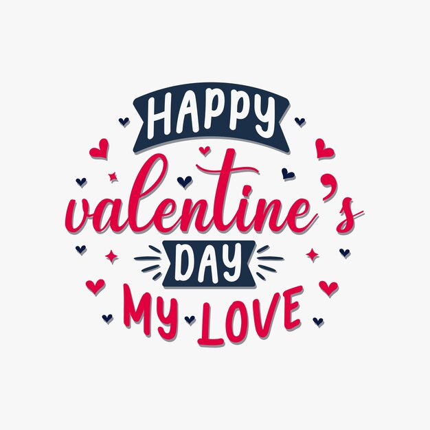 Happy valentines day lettering design