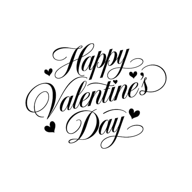 happy valentines day lettering typography vector illustration