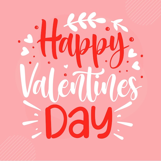 Happy valentines day lettering valentine premium vector design