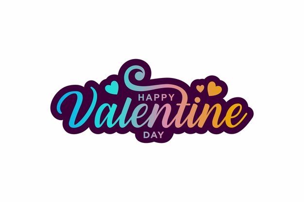 Happy valentines day lettering with heart vector illustration