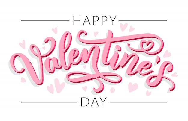 Vector happy valentines day. lettering