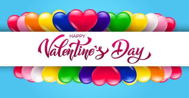 Happy Valentines Day LGBT pride flag Design for banners Vector illustration