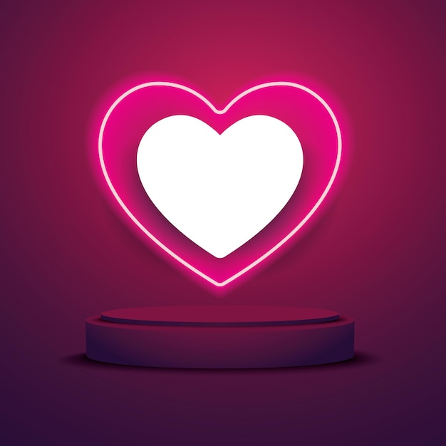 Buon san valentino sfondo al neon