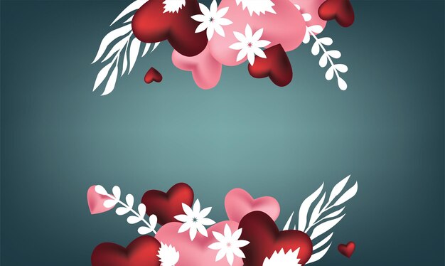 해피 발렌타인 데이 패턴 일러스트 배경 2 월 파티 벽지 배너 템플릿 전단지