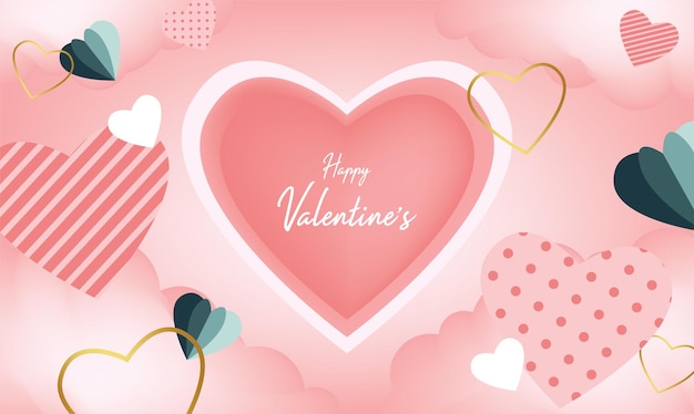 Happy valentines day pattern illustration background wallpaper banner template flyer poster event